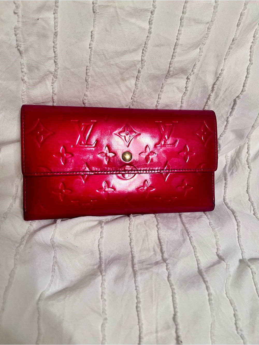 Louis Vuitton Vernis Red Patent Leather Continental Wallet